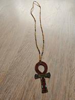Fijne Egyptische ketting met 'key of life', Sieraden, Tassen en Uiterlijk, Kettingen, Ophalen of Verzenden, Zilver, Overige materialen