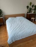 Ikea Malm bed 160x200 en lattenbodems lönset, Ophalen, Gebruikt, Bruin, Tweepersoons