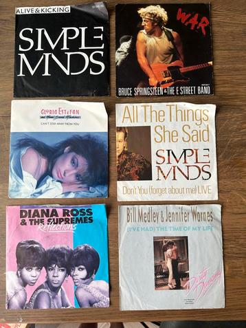 6 Pop Singles - Simple Minds, Springsteen, Ross, e.a. beschikbaar voor biedingen