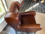 Moderne leren fauteuil, bruin. Merk: Natuzzi, Huis en Inrichting, Ophalen, Modern, strak, 75 tot 100 cm, Leer