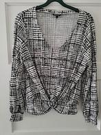 Leuke zwart-witte longsleeve maat L MS mode, Maat 42/44 (L), Ophalen of Verzenden, Zo goed als nieuw, Lange mouw