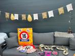 Zestien jaar Versiering decoratie slingers 16 jaar, Hobby en Vrije tijd, Feestartikelen, Ophalen of Verzenden, Versiering, Verjaardag