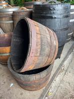 Set van 2 eiken bloembak “whisky” zeer dik hout nieuw, Ophalen, Rond, Nieuw, 60 tot 100 cm