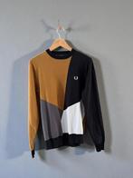 Fred Perry trui knit colour block maat S small zwart beige, Ophalen of Verzenden, Zo goed als nieuw
