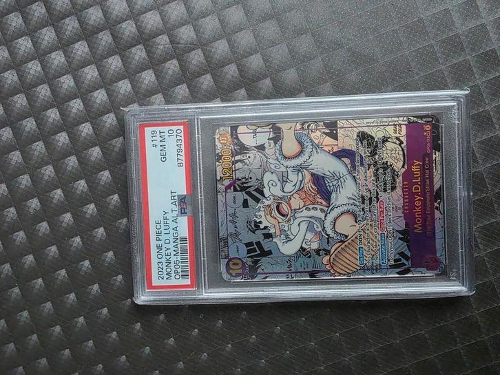One piece Monkey D. Luffy manga alt rare #119 PSA10, Hobby en Vrije tijd, Verzamelkaartspellen | Overige, Zo goed als nieuw, Losse kaart