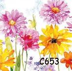 Servetten decoupage/bullet journal - veldbloemen C653, Verzenden, Nieuw, Materiaal