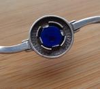 zilveren klemarmband met boze oog bloem [198], Verzenden, Zo goed als nieuw, Zilver, Zilver