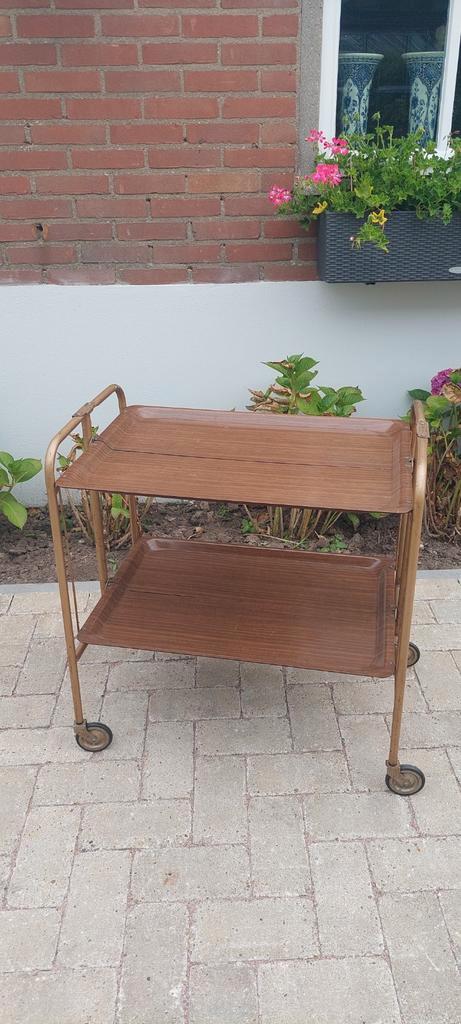 Vintage Formica opvouwbare trolley, Huis en Inrichting, Woonaccessoires | Etagères, Gebruikt, Ophalen