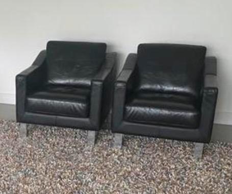 2 Leolux Antonia fauteuils (Wapiti leer) in zeer goede staat, Huis en Inrichting, Fauteuils, Zo goed als nieuw, Leer, 50 tot 75 cm