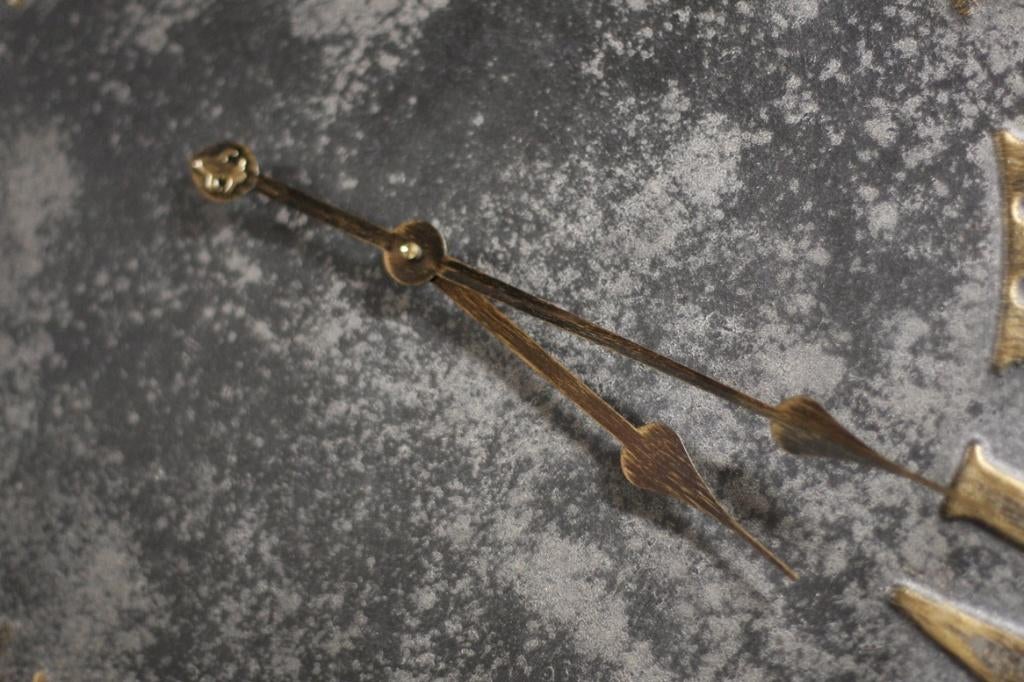 Ronde metalen klok ETHAN Light & Living Ø80 cm., Ophalen of Verzenden, Zo goed als nieuw, Analoog, Wandklok