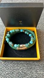 Stoere leren heren armbandenset , met 1 elastische armband., Sieraden, Tassen en Uiterlijk, Verzenden, Nieuw, Bruin, Leer