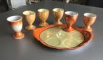 Lusterware eierdopjes & onderschotel oranje Art Deco, Antiek en Kunst, Ophalen of Verzenden