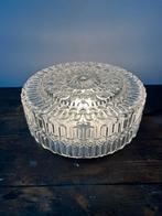 Vintage ronde glazen plafondlamp plafonnière  van massive, Ophalen of Verzenden, Zo goed als nieuw