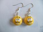 925 sterling zilveren oorbellen met gele M&M hangers, Verzenden, Nieuw, Zilver, Zilver