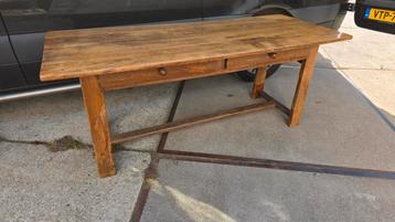 Antieke Franse boeren kersenhouten eettafel 200 x 80   beschikbaar voor biedingen