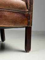 2x fauteuil schapenleer klassiek, Huis en Inrichting, Fauteuils, Ophalen, Zo goed als nieuw, 75 tot 100 cm