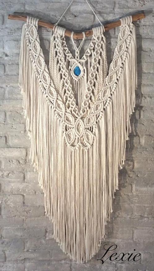 Lexie Macrame wandkleed "Chain" met agaat steen, Huis en Inrichting, Woonaccessoires | Wanddecoraties, Nieuw, Ophalen of Verzenden