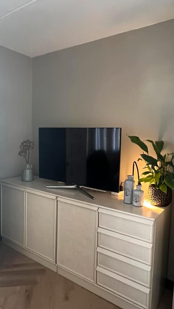 Rohe Noordwolde, dressoirkasten (2) met rotan panelen, Huis en Inrichting, Kasten | Dressoirs, Gebruikt, 200 cm of meer, 50 tot 75 cm