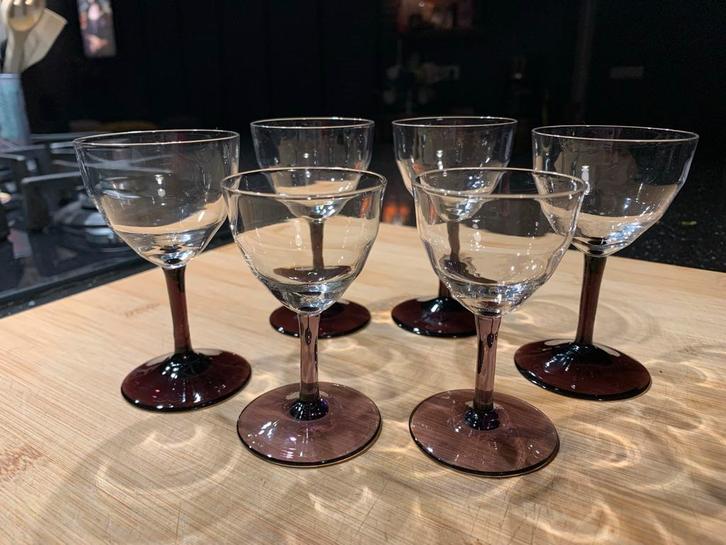 Art Deco Glazen Kristal Unie Maastricht (6 stuks), Antiek en Kunst, Antiek | Glas en Kristal, Ophalen