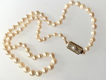 Antieke ketting parel goud Wilhelm Jakoubek beschikbaar voor biedingen