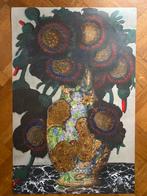 Carl Strathmann - Zonnebloemen Stilleven Behang / Poster, Antiek en Kunst, Kunst | Schilderijen | Klassiek, Ophalen of Verzenden