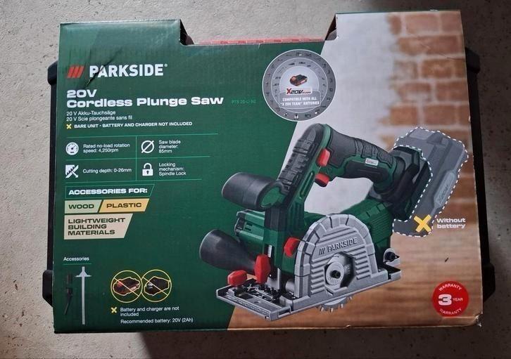 Parkside draadloos Invalzaag 20V, Doe-het-zelf en Verbouw, Gereedschap | Zaagmachines, Nieuw, Invalzaag, 1200 watt of meer, 30 tot 70 mm