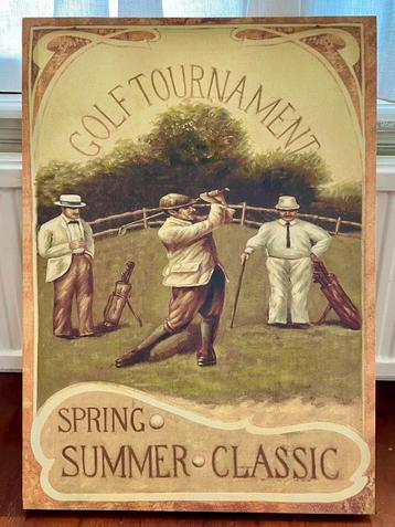 Leuke vintage golfprent beschikbaar voor biedingen