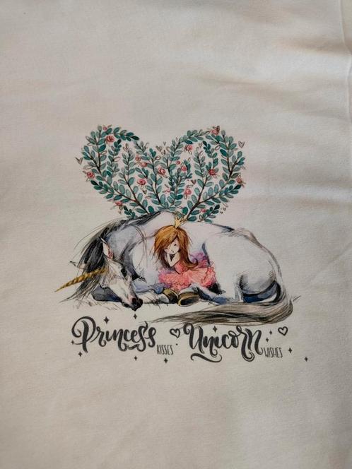 Tricot katoen Princess unicorn paneel, Hobby en Vrije tijd, Stoffen en Lappen, Nieuw, Katoen, 120 cm of meer, 30 tot 200 cm, Ophalen of Verzenden