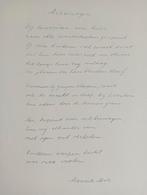 Guillaume Le Roy Prent met Gedicht Maurice Mok, 1980, Ophalen of Verzenden