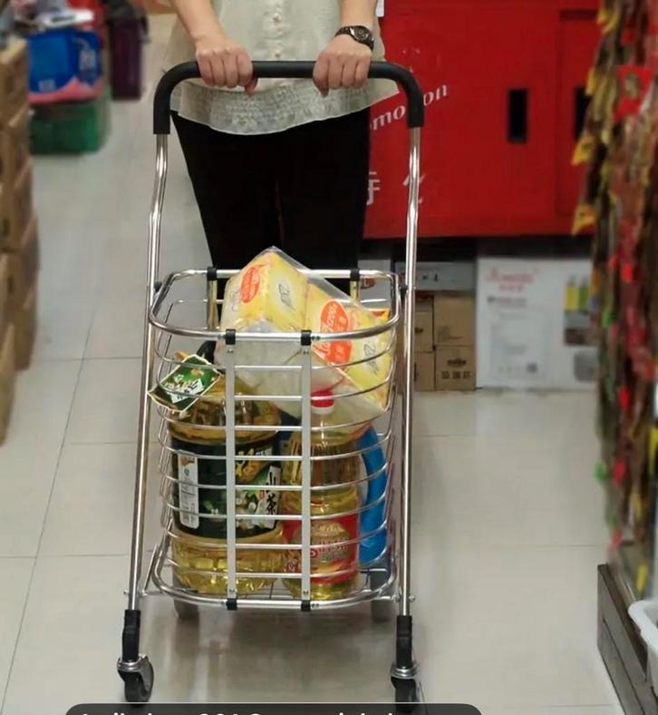 Supermarkt Winkelwagen - Ideaal voor Boodschappen!, Caravans en Kamperen, Bolderkarren, Zo goed als nieuw, Opvouwbaar, Ophalen of Verzenden