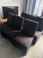 6 eetkamerstoelen met wieltjes, Ophalen, Gebruikt, Zwart, Vijf, Zes of meer stoelen