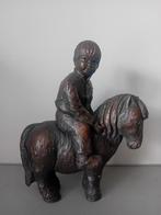 Geert kunen brons beeldje jongen op paard, Verzamelen, Beelden en Beeldjes, Ophalen of Verzenden, Zo goed als nieuw