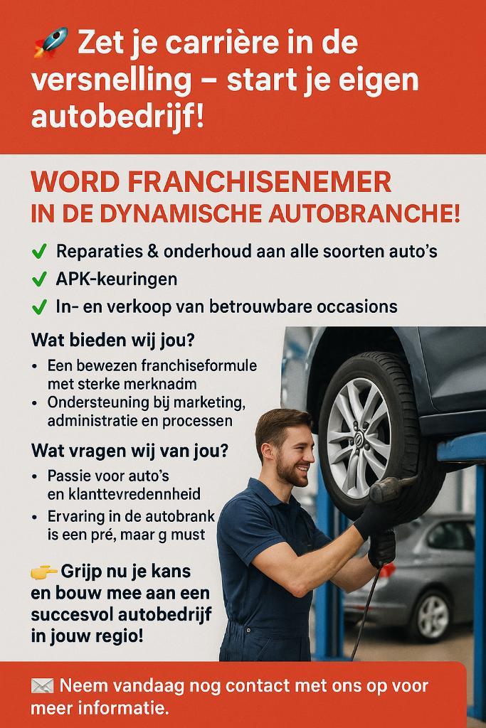 Ondernemen in de autowereld? Word franchisenemer!, Diensten en Vakmensen, Overige Diensten