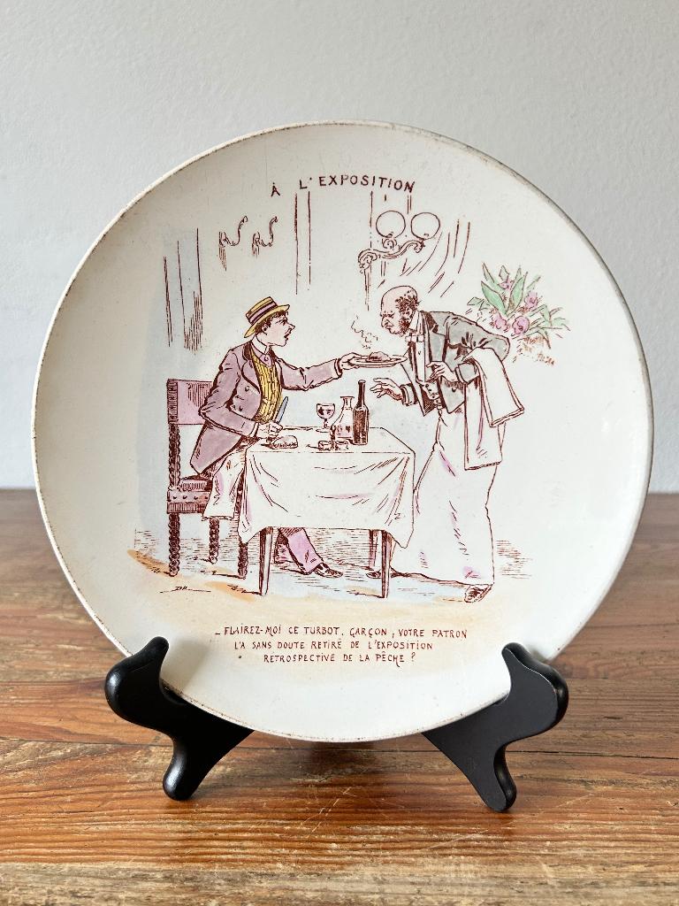 Wandbord / sierbord - Exposition Paris 1889 - Luneville, Ophalen of Verzenden