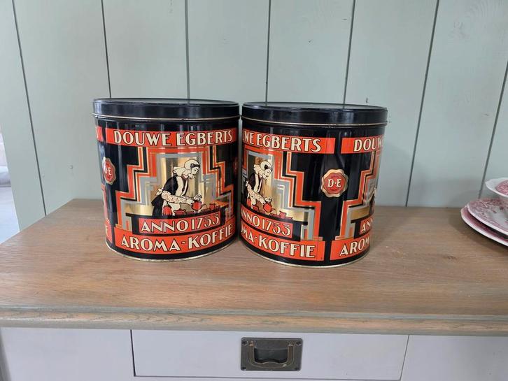 2 Douwe Egberts Koffieblikken Anno 1753, Antiek en Kunst, Antiek | Overige Antiek, Ophalen of Verzenden