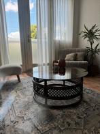 Salontafel vintage rond, Ophalen, Rond, 50 tot 100 cm, Glas