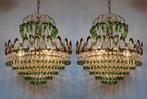 Set van 3 hanglampen groene druiven murano kroonluchters, Huis en Inrichting, Lampen | Kroonluchters, Ophalen of Verzenden