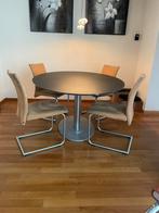 Eettafel ovaal rookglas, Ophalen, 100 tot 150 cm, 200 cm of meer, Zo goed als nieuw