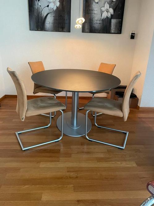 Eettafel ovaal rookglas, Huis en Inrichting, Tafels | Eettafels, Zo goed als nieuw, 100 tot 150 cm, 200 cm of meer, Vijf personen of meer