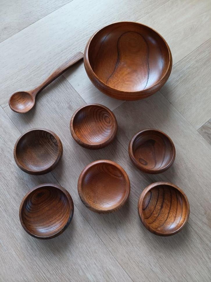 Prachtige Retro pindaschaaltjes set, compleet, Deens., Verzamelen, Retro, Huis en Inrichting, Ophalen of Verzenden