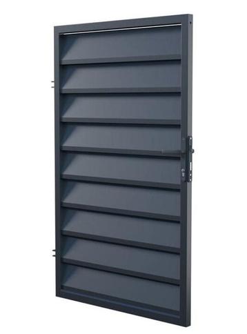 Moderne antraciet looppoort met horizontale lamellen 100x180 beschikbaar voor biedingen