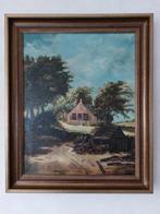Schilderij landelijk huisje 59 x 49 cm., Antiek en Kunst, Kunst | Schilderijen | Klassiek, Ophalen of Verzenden
