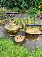 Koperen pot , strijkijzer en potje, Ophalen, Koper
