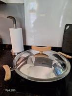 RVS wok met deksel ‘Spring’ 35 cm (Zwitserse topklasse), Huis en Inrichting, Keuken | Potten en Pannen, Gebruikt, Ophalen of Verzenden