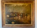Schilderij Fons Verstraeten - houtverkoping, Ophalen