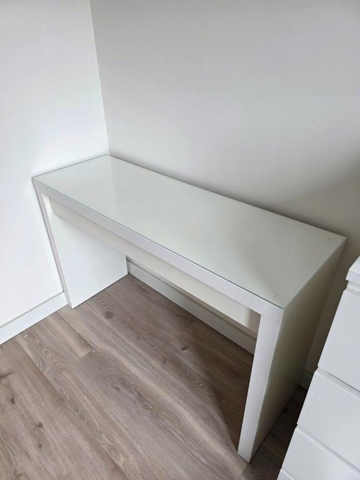 IKEA MALM Toilettafel / kaptafel - Wit - 120x41 cm, Huis en Inrichting, Tafels | Kaptafels, Zo goed als nieuw, Minder dan 100 cm