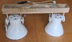 Hang-/Wandlamp Elay - Hout/Wit - 2L - 42x18x24cm, Ophalen of Verzenden, Nieuw, Metaal