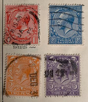 George V 1912/25 Royal stamp 1 penny-2 - 2 1/2 - 3 pence beschikbaar voor biedingen
