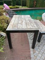 Tuintafel en bank, Tuin en Terras, Tuintafels, Ophalen, Gebruikt, Rechthoekig