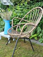 Vintage Rohe kuipstoel / tuinstoel rotan stoel, Ophalen, Gebruikt